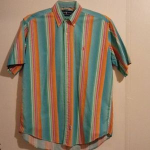 RALPH LAUREN mens button-down striped polo